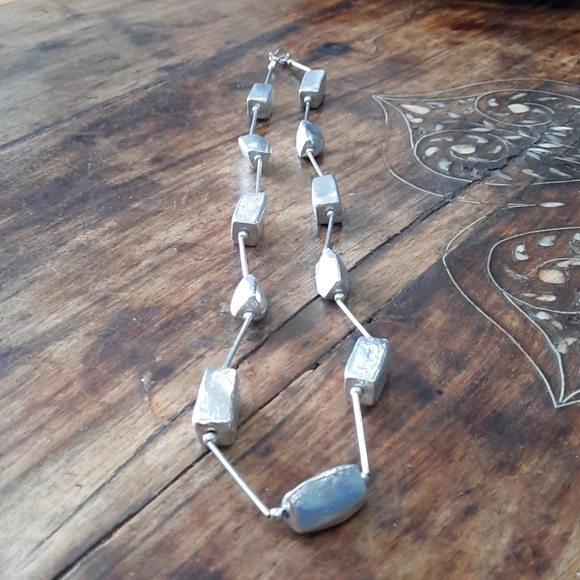 VINTAGE GERMAN SILVER BEAD NECKLACE - Picture 3 of 6